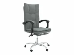 Clicnbuy Silla de oficina reclinable de tela oscuro Gris Online