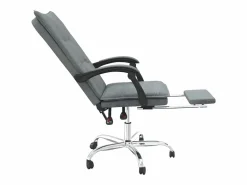 Clicnbuy Silla de oficina reclinable de tela oscuro Gris Online