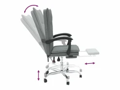Clicnbuy Silla de oficina reclinable de tela oscuro Gris Online