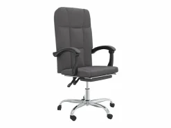 Clicnbuy Silla de oficina reclinable cuero sintético Gris