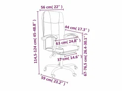 Clicnbuy Silla de oficina reclinable cuero sintético Gris