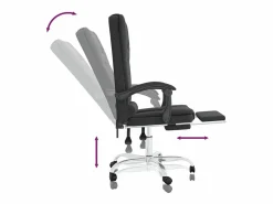 Silla de oficina reclinable masaje cuero sintético^Clicnbuy Online