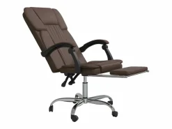 Clicnbuy Silla De Oficina|Silla de oficina reclinable cuero sintético marrón