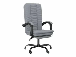 Clicnbuy Silla de oficina reclinable de tela claro Gris