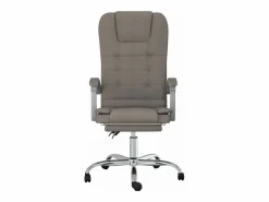 Clicnbuy Silla De Oficina|Silla de oficina reclinable con masaje tela gris taupé