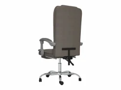 Clicnbuy Silla De Oficina|Silla de oficina reclinable con masaje tela gris taupé