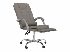 Clicnbuy Silla De Oficina|Silla de oficina reclinable con masaje tela gris taupé