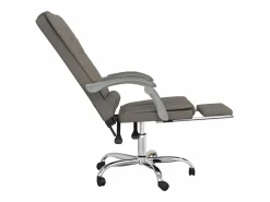 Clicnbuy Silla De Oficina|Silla de oficina reclinable con masaje tela gris taupé
