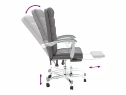 Silla de oficina reclinable cuero sintético^Clicnbuy Best