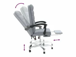 Silla de oficina reclinable de tela claro^Clicnbuy Hot