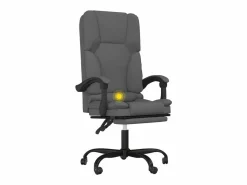 Clicnbuy Silla De Oficina|Silla de oficina reclinable con masaje de tela oscuro