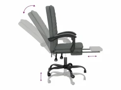 Clicnbuy Silla De Oficina|Silla de oficina reclinable de tela oscuro