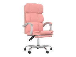 Clicnbuy Silla de oficina reclinable cuero sintético Rosa Sale