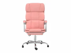 Clicnbuy Silla de oficina reclinable cuero sintético Rosa Sale