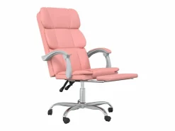 Clicnbuy Silla de oficina reclinable cuero sintético Rosa Sale