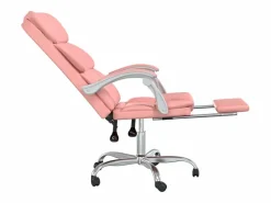 Clicnbuy Silla de oficina reclinable cuero sintético Rosa Sale