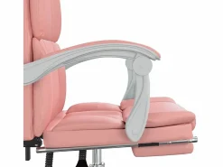 Clicnbuy Silla de oficina reclinable cuero sintético Rosa Sale