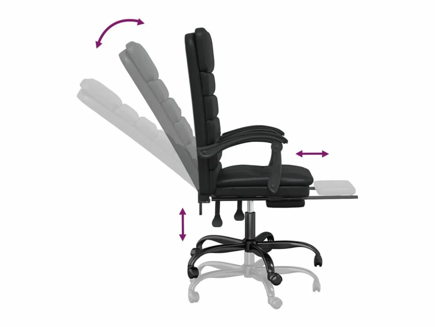 Clicnbuy Silla De Oficina|Silla de oficina reclinable masaje cuero sintético