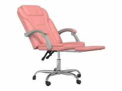 Clicnbuy Silla de oficina reclinable cuero sintético Rosa Discount