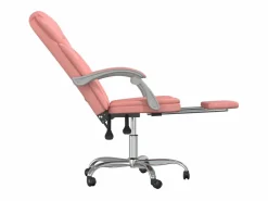 Clicnbuy Silla de oficina reclinable cuero sintético Rosa Discount