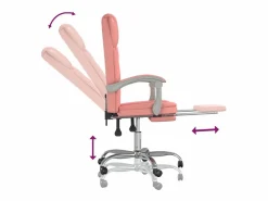 Clicnbuy Silla de oficina reclinable cuero sintético Rosa Discount