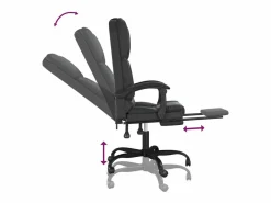 Clicnbuy Silla De Oficina|Silla de oficina reclinable masaje cuero sintético