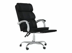 Clicnbuy Silla de oficina reclinable cuero sintético Negro Clearance