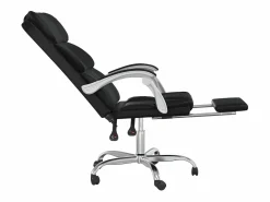 Clicnbuy Silla de oficina reclinable cuero sintético Negro Clearance