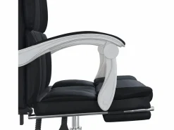 Clicnbuy Silla de oficina reclinable cuero sintético Negro Clearance