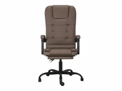 Clicnbuy Silla de oficina reclinable masaje cuero sintético marrón Marru00f3n New