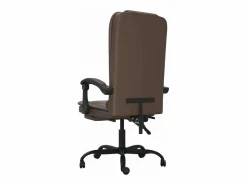 Clicnbuy Silla de oficina reclinable masaje cuero sintético marrón Marru00f3n New