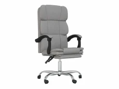 Silla de oficina reclinable de tela claro^Clicnbuy New