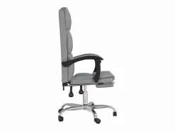 Silla de oficina reclinable de tela claro^Clicnbuy New