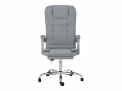 Clicnbuy Silla de oficina reclinable con masaje de tela claro Gris Outlet