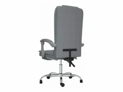Clicnbuy Silla de oficina reclinable con masaje de tela claro Gris Outlet