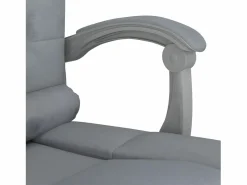 Clicnbuy Silla de oficina reclinable con masaje de tela claro Gris Outlet