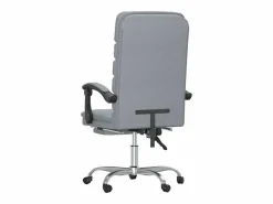Clicnbuy Silla de oficina reclinable con masaje de tela claro Gris Sale