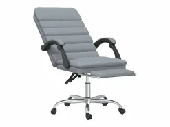 Clicnbuy Silla de oficina reclinable con masaje de tela claro Gris Sale