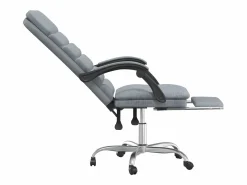 Clicnbuy Silla de oficina reclinable con masaje de tela claro Gris Sale