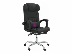Silla de oficina reclinable masaje cuero sintético^Clicnbuy Discount