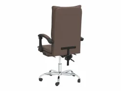 Clicnbuy Silla De Oficina|Silla de oficina reclinable cuero sintético marrón