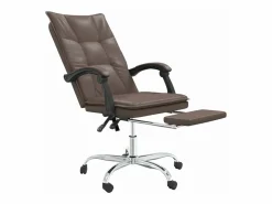 Clicnbuy Silla De Oficina|Silla de oficina reclinable cuero sintético marrón