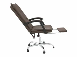 Clicnbuy Silla De Oficina|Silla de oficina reclinable cuero sintético marrón