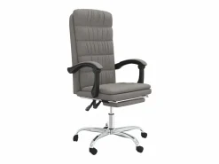 Clicnbuy Silla de oficina reclinable de tela gris taupé Topo Sale