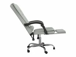 Silla de oficina reclinable con masaje terciopelo claro^Clicnbuy Best