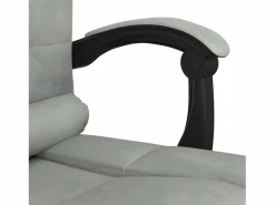 Silla de oficina reclinable con masaje terciopelo claro^Clicnbuy Best
