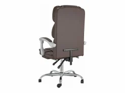 Silla de oficina reclinable cuero sintético marrón^Clicnbuy Best