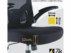 Silla De Oficina|Silla de oficina Silla ergonómica Soporte lumbar con reposabrazos y reposacabezas oscilante
