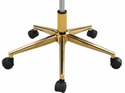 Vente-unique Silla De Escritorio|Silla de oficina tela color y dorada altura regulable - NAODY