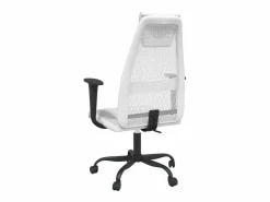 Clicnbuy Silla de oficina tela de malla y cuero sintético blanca Blanco Best